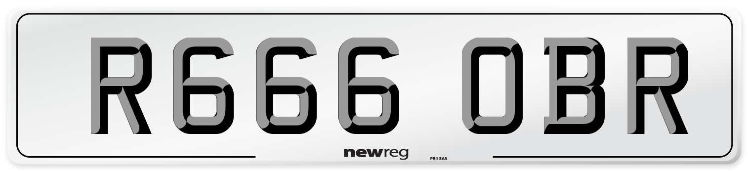 R666 OBR Number Plate from New Reg